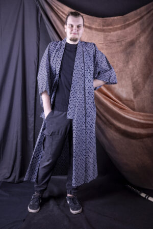 Męska Yukata z geometrycznym wzorem