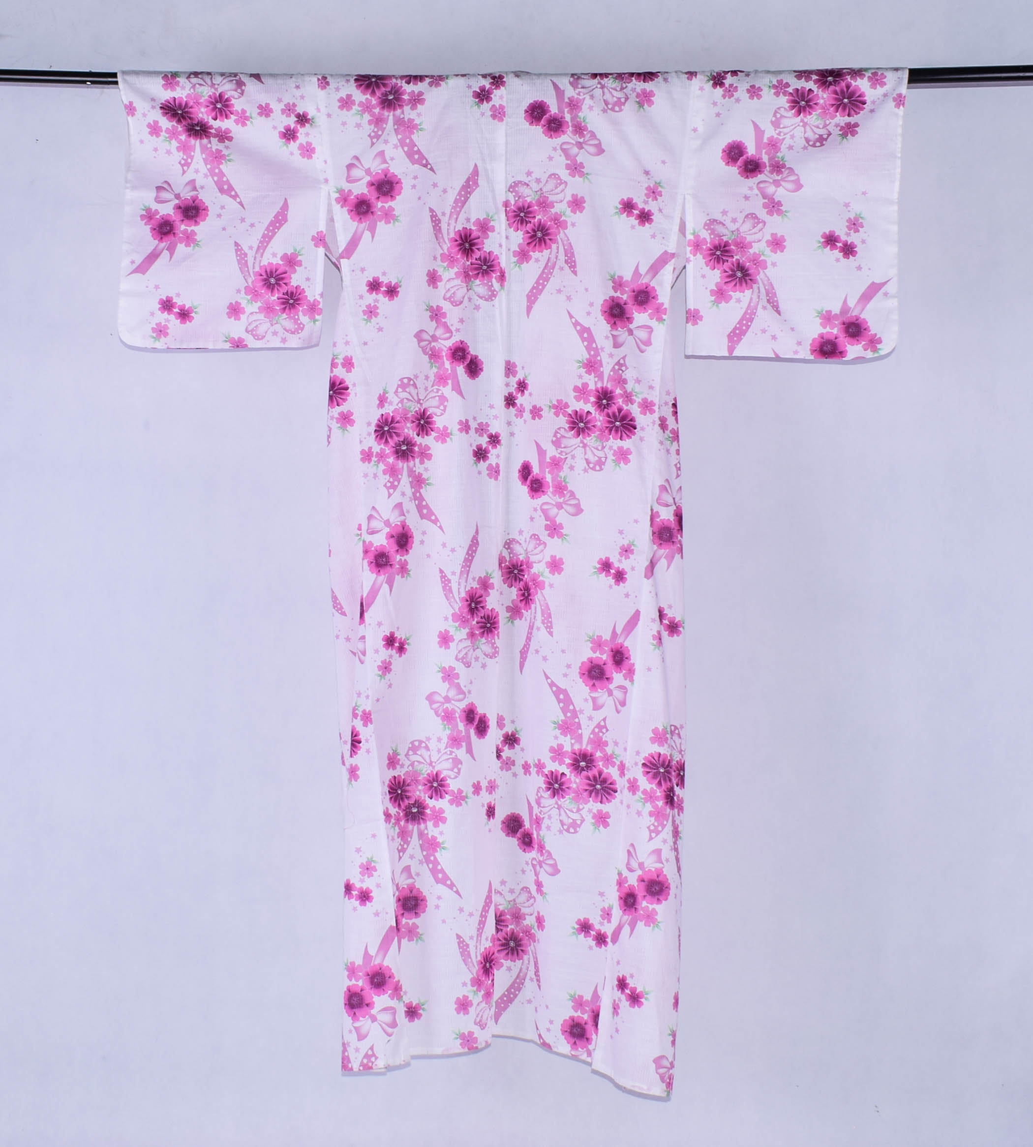 Yukata w motyw piwonii i wiśni - obrazek 3