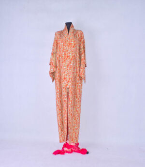 Vintage kimono komon z motywem hyakka ryoran